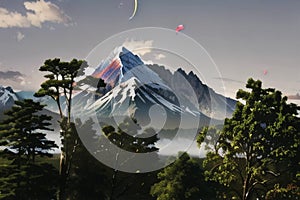 Close-up of the big mount