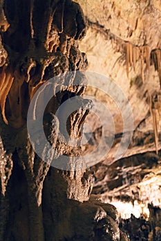 Close up of big stalagmite