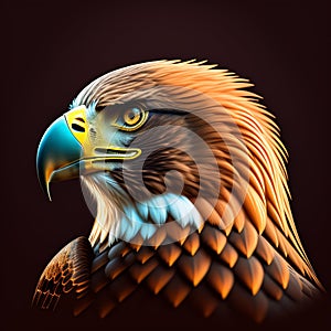 A close up of a bird, Ai Generated Image. photo