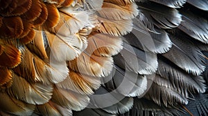 Close-up of bird feathers with a detailed texture