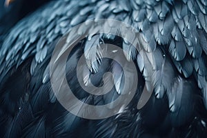 a close up of a bird\'s feathers with a blurry background