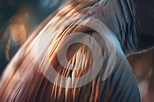 a close up of a bird\'s feathers with a blurry background