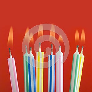 Close up of birthday candles