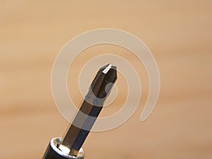Close up of bit of precision screwdriver
