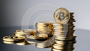 Close-Up of Bitcoin Cryptocurrency photo