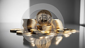 Close-Up of Bitcoin Cryptocurrency photo