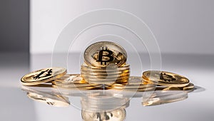 Close-Up of Bitcoin Cryptocurrency photo