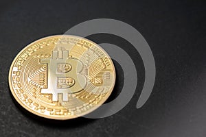 Close up of Bitcoin money mining connect Internet Network .