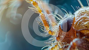 close up biting flea macro