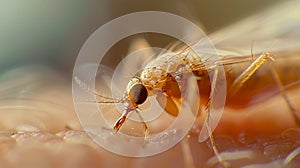 close up biting flea macro