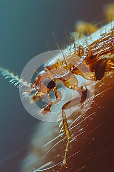 close up biting flea macro