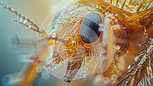 close up biting flea macro