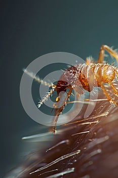 close up biting flea macro