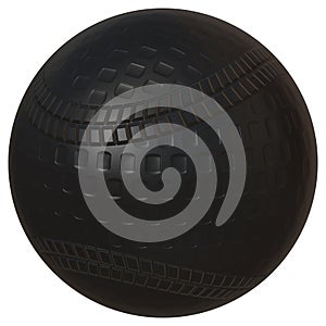Close-up of black baseball ball. Advertising for Sports, Sports Betting, Baseball match. Modern stylish abstract ball
