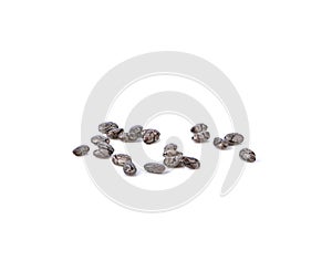 Black chia seed isolated on white background