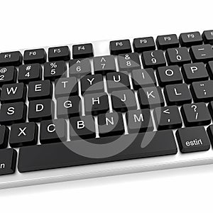 Close-up of Black Computer Keyboard on White Surface Technology