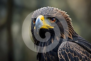 A close up of a black eagle