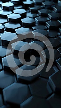 Close-Up of Black Hexagonal Tile