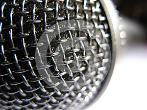 Close-up of a black mic