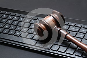 Close-up of black modern computer keyboard.