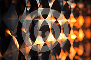 A close up of a black and orange design