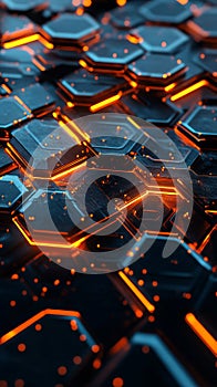 Close up of a black and orange patterned surface