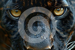 Close Up of a Black Tigers Face Generative AI