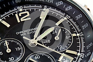 Close up of a black watch