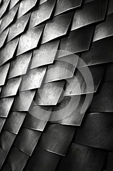 A close up of a black and white patterned surface