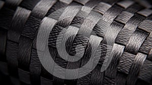 Close-up of a Black Woven Carbon Fiber Material