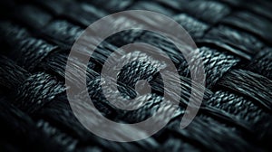 Close-up of a Black Woven Material Texture