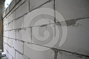 close up blank brick wall textured background, construction industry