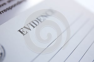 Close up blank evidence bag with copy space