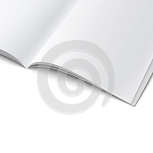 Close-up of blank opened magazine template.