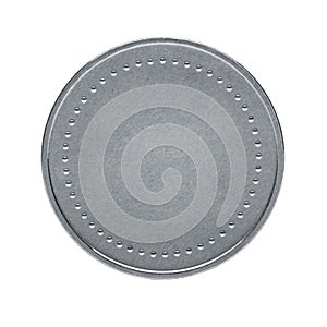 Close up of blank, silver coin