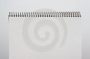 Close up of a blank white notebook