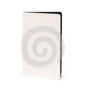 Close up of a blank white notebook