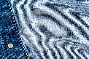 Close-up of a blue denim jeans jacket