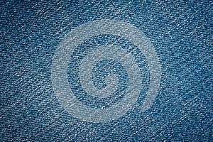 Close up of blue denim texture with sewing