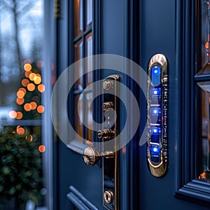 Close Up of Blue Door Handle