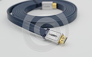 HDMI cable on white background