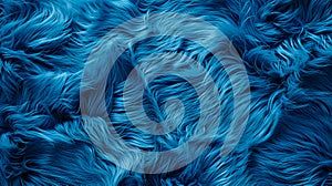 A close up of a blue furry fabric