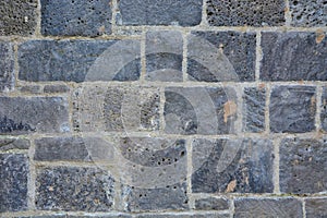 Close up of blue and grey brick stone wall texture grunge background