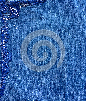 Close up blue jeans denim background and texture