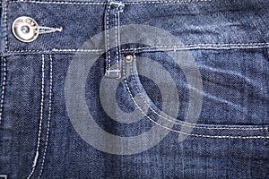 Close up of blue jeans denim texture