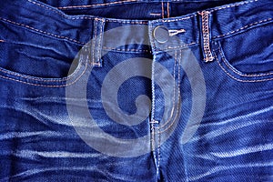 Close up blue jeans trouser.