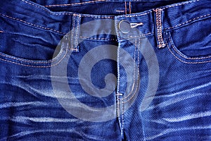 Close up blue jeans trouser. photo