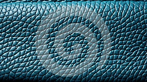 A close up of a blue leather surface