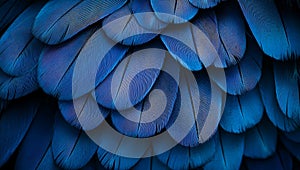 Close-up of blue macaw feathers