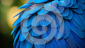 Close-up of blue macaw feathers